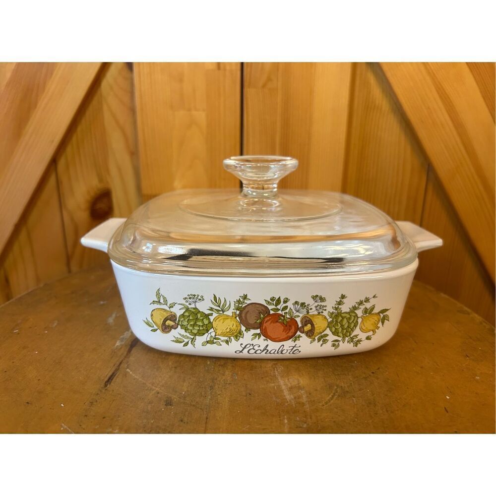 Vintage Corning Ware Spice of Life L'Echalote 1 Quart Casserole Dish With Origin